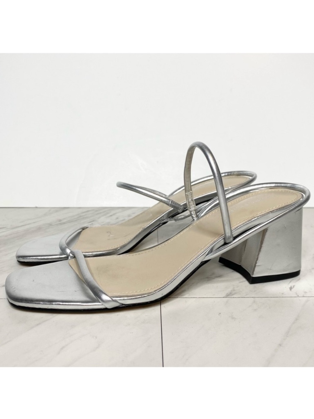 Marc Fisher Galvin Silver Heeled Sandal 8M